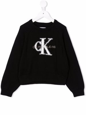 Calvin Klein Kids sweat en coton à logo - Noir