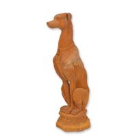 A RUSTY CAST IRON SCULPTURE OF A WHIPPET A RUSTY CAST IRON SCULPTURE OF A WHIPPET