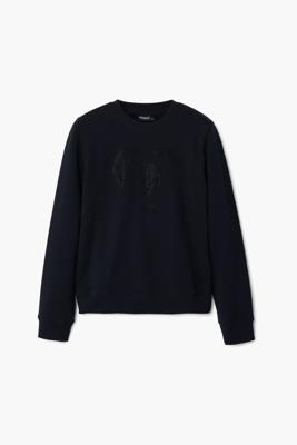 Sweatshirt met strasslogo - BLACK - M