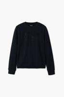 Sweatshirt met strasslogo - BLACK - M