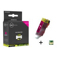 Inktmedia® - Inktcartridge - Geschikt Canon CLI-521M inktcartridge Magenta MET CHIP - Cartridge met Inkt