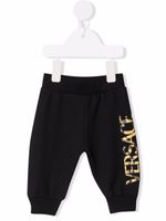 Versace Kids pantalon de jogging à logo imprimé - Noir