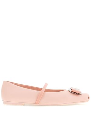 Ferragamo ballerines New Vara à logo gravé - Rose