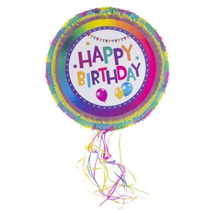 Pinata van papier - Happy Birthday thema - 50 x 50 cm - Feestartikelen verjaardag