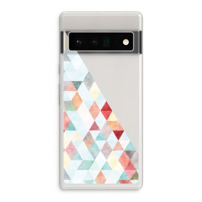 Gekleurde driehoekjes pastel: Google Pixel 6 Pro Transparant Hoesje