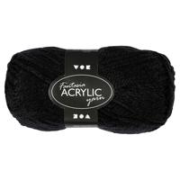 Creativ Company Acrylgaren, zwart, 50gr, 80m