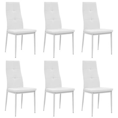 Eetkamerstoelen 6 st kunstleer wit