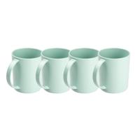 Plasticforte onbreekbare Drinkbekers - 4x - kunststof - 350 ml - mintgroen - kinderen - camping