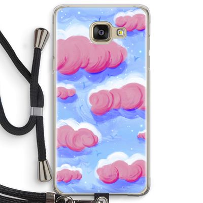 Roze wolken met vogels: Samsung Galaxy A5 (2016) Transparant Hoesje met koord