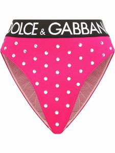 Dolce & Gabbana culotte taille-haute à ornements strassés - Rose