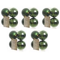 20x Kunststof kerstballen glanzend/mat donkergroen 10 cm kerstboom versiering/decoratie   - - thumbnail