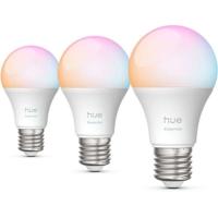 Set van 3 Philips Hue Essential lampen - E27 - A60 - Wit en gekleurd licht - 8W