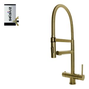 Selsiuz Inox XL kokend water kraan met combi extra boiler gold