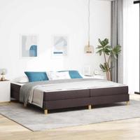 Boxspring bed Bruin 200 x 200 cm Stof, Engineered Hout