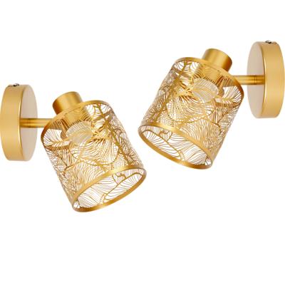 Ostaria Wandlamp Calathea - 2x - goud - metaal - bewerkt - E27 - interieur decoratie - binnen