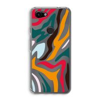 Colored Zebra: Google Pixel 3a Transparant Hoesje