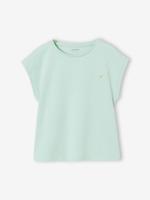 Effen Basics meisjesshirt met korte mouwen blauwgroen
