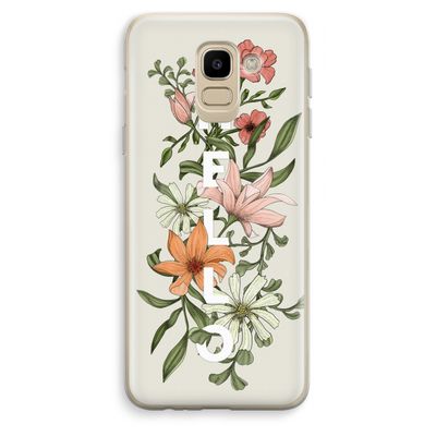 Hello bloemen: Samsung Galaxy J6 (2018) Transparant Hoesje