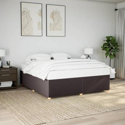 Bedframe zonder matras stof donkerbruin 200x200 cm