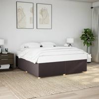 Bedframe zonder matras stof donkerbruin 200x200 cm