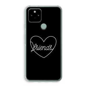 Friends heart black: Google Pixel 5 Transparant Hoesje