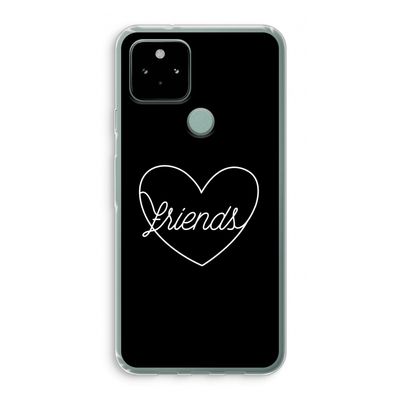 Friends heart black: Google Pixel 5 Transparant Hoesje