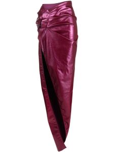 Rick Owens jupe drapée à fini verni - Rose