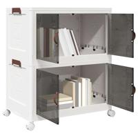 VidaXL Opbergbox stapelbaar met wielen 2-laags 75 l 64x40x76 cm