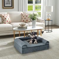 Orthopedisch Hondenbed voor Artritis en Oudere Honden Huisdierbed met Hoofdkussen Afneembare Wasbare Hoes Grijs