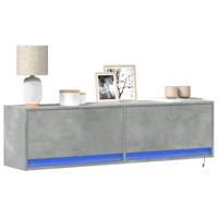 Tv-wandmeubel met LED-verlichting 140x31x38 cm betongrijs
