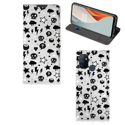 Mobiel BookCase OnePlus Nord N100 Silver Punk Mobiel BookCase OnePlus Nord N100 Silver Punk