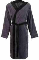 Antraciet badjas met capuchon - M-L Antraciet badjas met capuchon - M-L