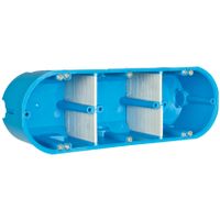 Hollewand inbouwdoos 3 voudig blauw elektra gatmaat 68mm