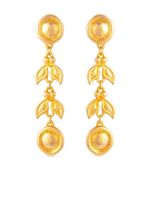 Susan Caplan Vintage boucles d'oreilles pendantes Graduated Leaf (années 1980)