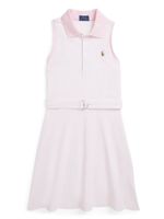 Ralph Lauren Kids robe mi-longue rayée à logo - Rose