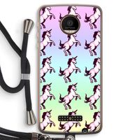 Musketon Unicorn: Motorola Moto Z Force Transparant Hoesje met koord