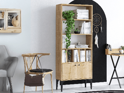 Boekenkast POLLUNA 2 deuren saphire eik