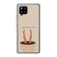 Aggressively drinks coffee: Samsung Galaxy A42 5G Transparant Hoesje