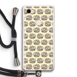Slapende poes: Pixel 3 Transparant Hoesje met koord