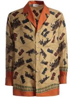Bally chemise en soie à imprimé graphique - Tons neutres