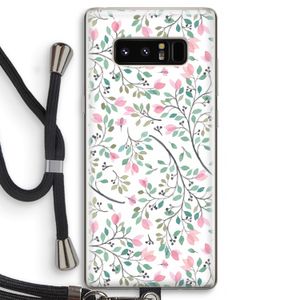 Sierlijke bloemen: Samsung Galaxy Note 8 Transparant Hoesje met koord