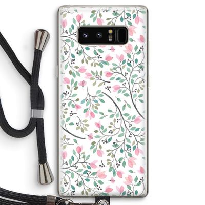 Sierlijke bloemen: Samsung Galaxy Note 8 Transparant Hoesje met koord