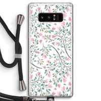 Sierlijke bloemen: Samsung Galaxy Note 8 Transparant Hoesje met koord