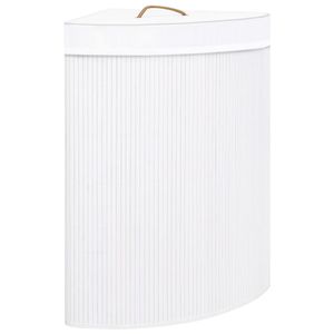 VidaXL Hoekwasmand 60 l bamboe wit