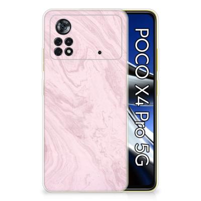 Xiaomi Poco X4 Pro 5G | TPU | Siliconen hoesje | Marble Pink - Origineel Cadeau Vriendin
