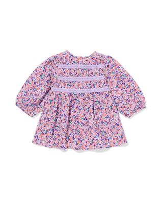 HEMA Babyjurk mousseline bloemen paars (paars)