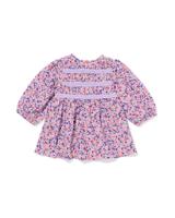 HEMA Babyjurk mousseline bloemen paars (paars)