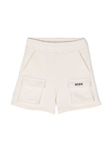 MSGM Kids short à logo brodé - Blanc