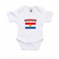 Holland rompertje - met vlag Nederland - wit - voor babys - kraamcadeau