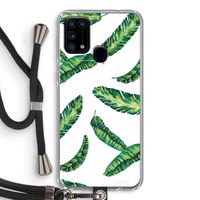 Lange bladeren: Samsung Galaxy M31 Transparant Hoesje met koord Lange bladeren: Samsung Galaxy M31 Transparant Hoesje met koord